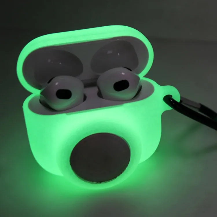 Étui de protection antichoc en silicone 2 en 1 avec couverture intégrale pour Airpods 3 / Airtag (vert fluorescent)