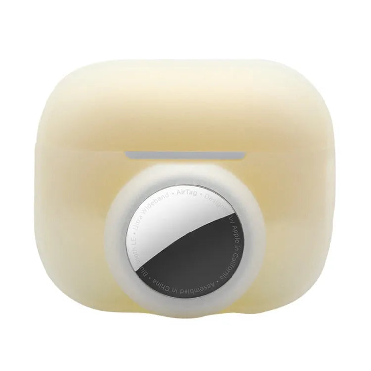 2-in-1 schokbestendige siliconen beschermhoes voor Apple AirPods Pro 2 en Apple AirTag (abrikoos)