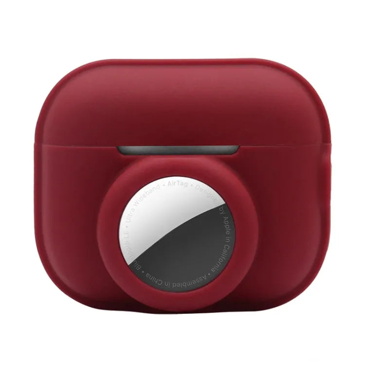 2-in-1 schokbestendige siliconen beschermhoes voor Apple AirPods Pro 2 en Apple AirTag (wijnrood)