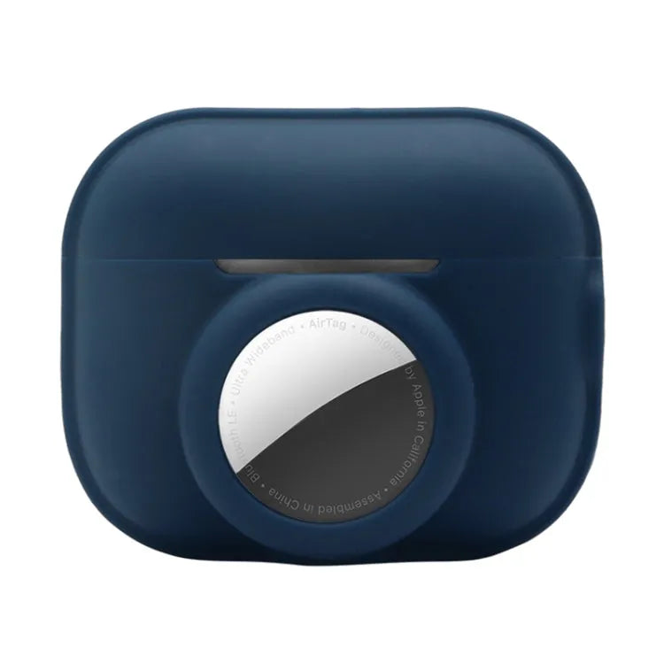2-in-1 schokbestendige siliconen beschermhoes voor Apple AirPods Pro 2 en Apple AirTag (donkerblauw)