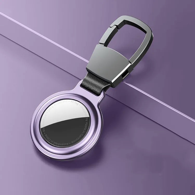 Aluminium schokbestendige beschermhoes voor Apple AirTag (paars)