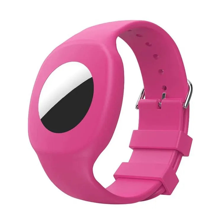 Siliconen kinderpolsbandje voor Apple AirTag (roze rood)
