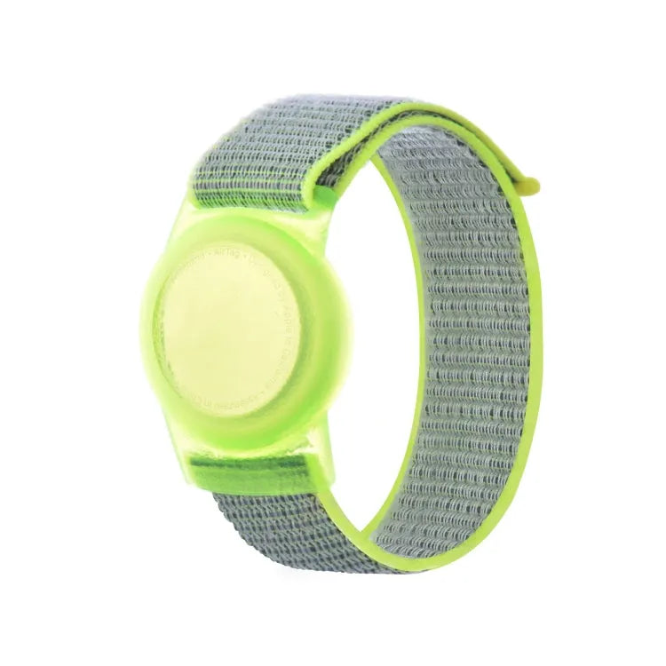Nylon polsband-beschermhoes voor Apple AirTag — 170 mm kinderen (heldergeel)