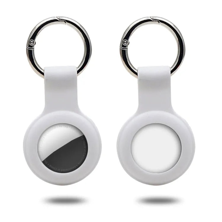 Siliconen hoesje met sleutelring voor Apple AirTag (wit)