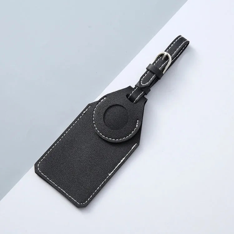 PU Anti-Lost Gepäckanhänger Tracker Hülle für AirTag (Schwarz)