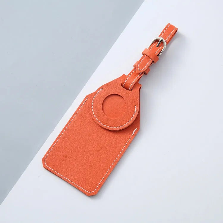 PU lederen anti-verlies bagagelabel met trackervak voor Apple AirTag (oranje)