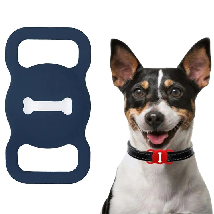 Schokbestendig anti-kras siliconen beschermhoes botten-design voor Apple AirTag (donkerblauw)
