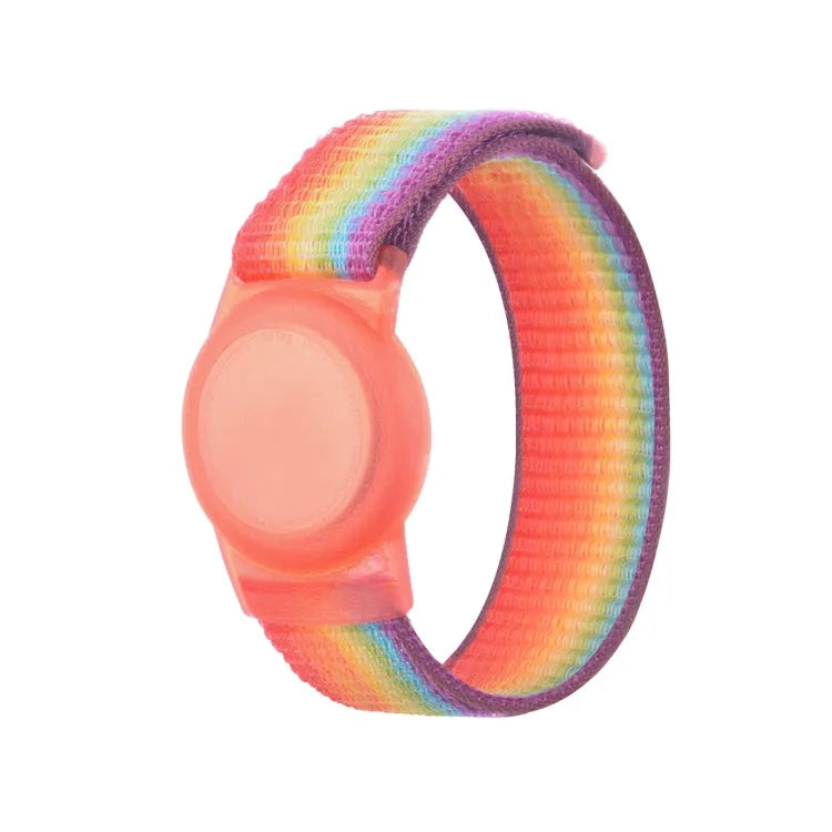 Nylon polsband beschermhoes voor kind en volwassene 170 mm voor Apple AirTag (regenboog)