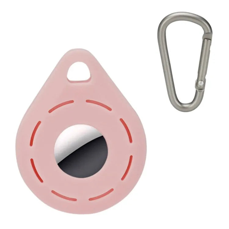 Anti-verlies siliconen beschermhoes met hanggesp voor Apple AirTag (roze)