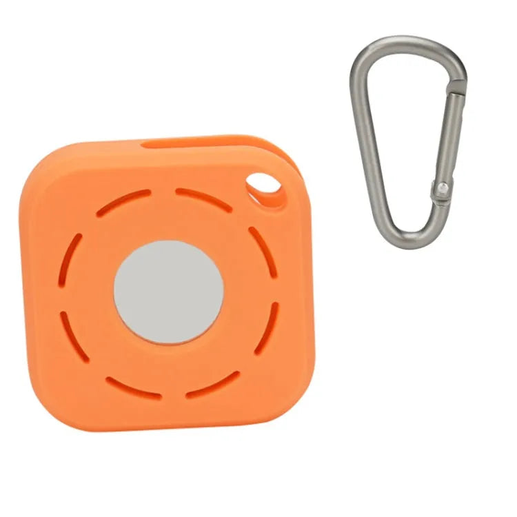 Anti-verlies siliconen hoesje met D-gesp voor Apple AirTag (oranje + D-gesp)