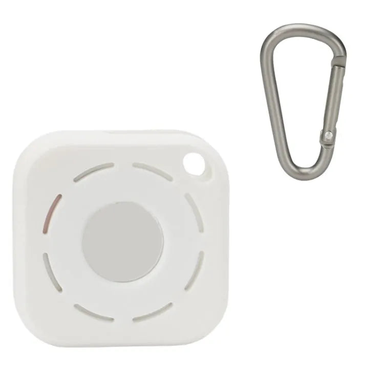 Tracker Anti-Lost Silikonhülle für Airtag, Farbe: Weiß + D-Schnalle