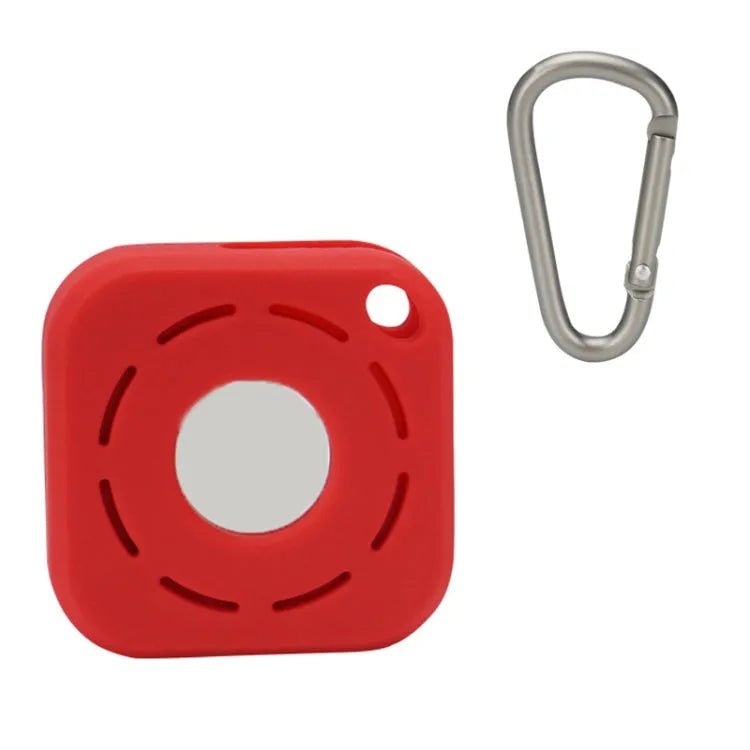 Tracker Anti-Lost Silikonhülle für Airtag, Farbe: Rot + D-Schnalle