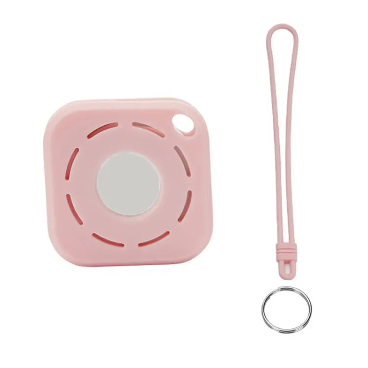 Siliconen beschermhoesje met lanyard en sleutelring voor Apple AirTag (roze)