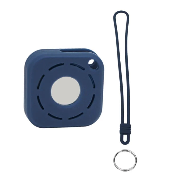 Siliconen beschermhoesje met lanyard en sleutelring voor Apple AirTag (Noon Blue)