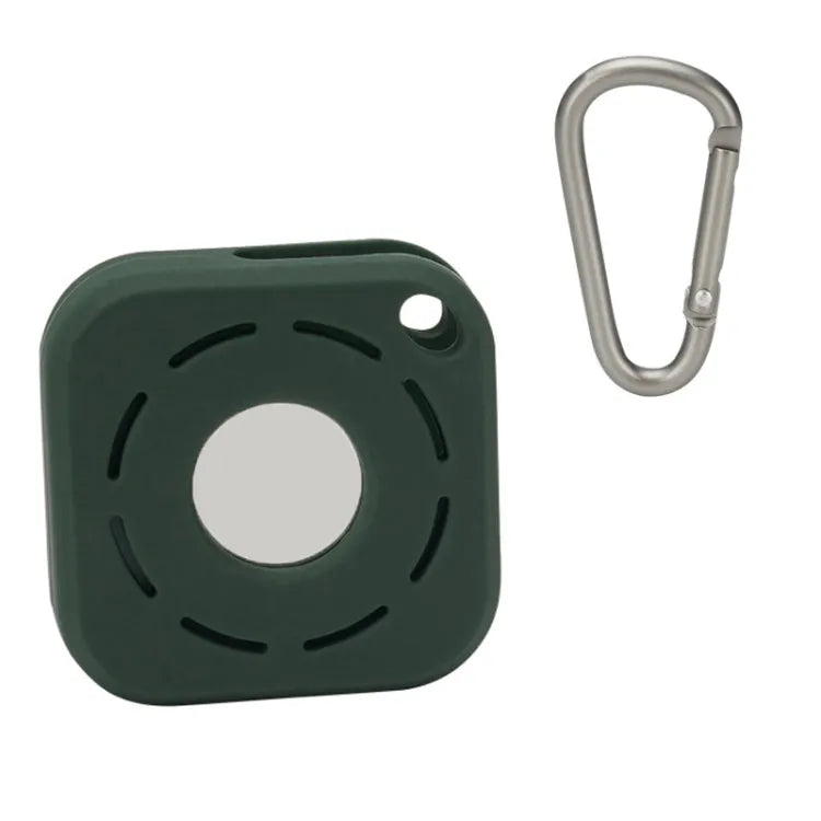 Tracker Anti-Lost Silikonhülle für Airtag, Farbe: Tintentürkis + D-Schnalle