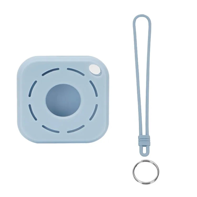 Siliconen beschermhoesje met lanyard en sleutelring voor Apple AirTag (Denim Blue)