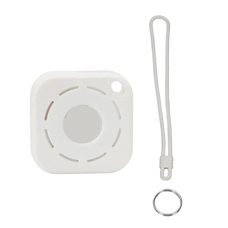 Siliconen beschermhoesje met draagkoord en sleutelring voor Apple AirTag (wit)