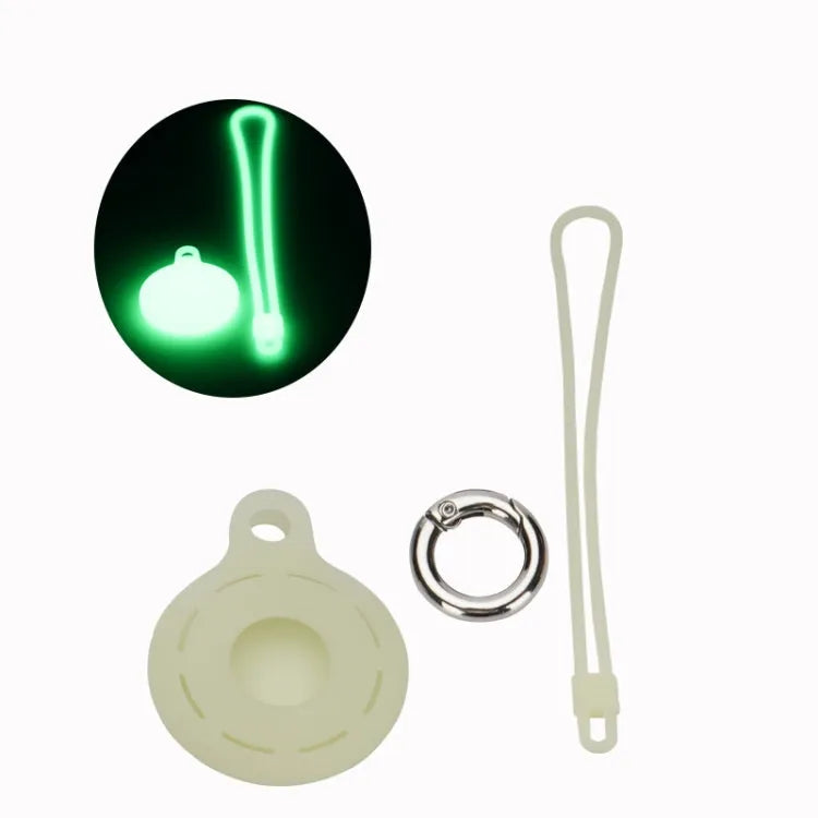 Lichtgevende siliconen beschermhoes met polsband voor Apple AirTag (lichtgevend groen)