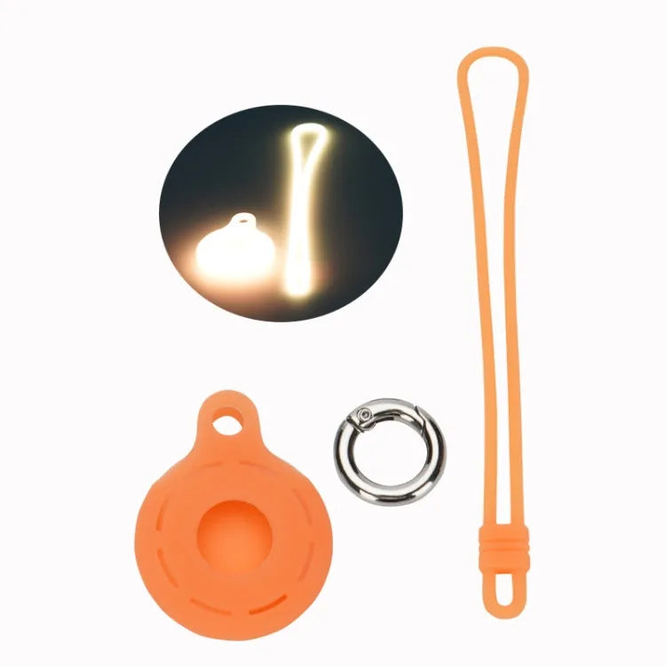 Lichtgevende siliconen beschermhoes met polsband voor Apple AirTag (lichtgevend oranje)