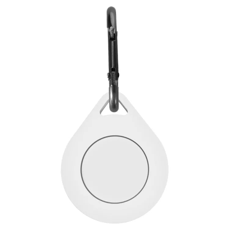 Schokbestendige anti-kras siliconen beschermhoes druppelvorm met hanglus voor Apple AirTag (wit)