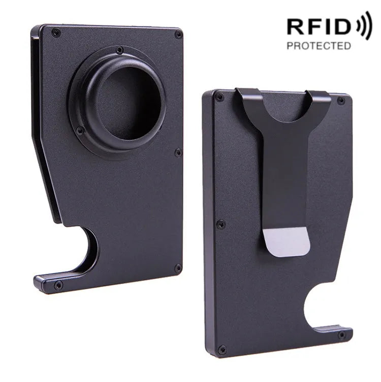 AK-1 RFID draagbare anti-diefstal kaarthouder voor Apple AirTag (zwart)