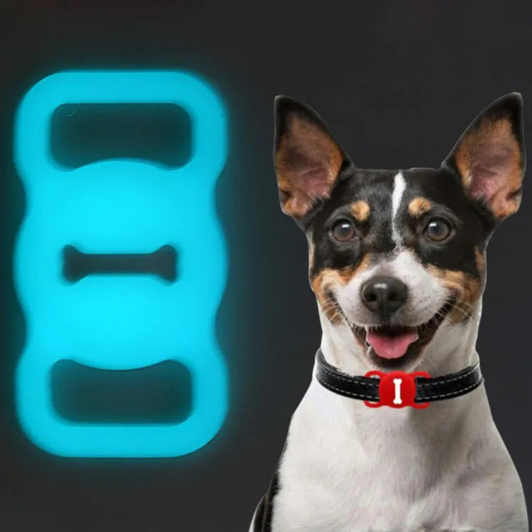 Schokbestendige siliconen beschermhoes bot-model voor Apple AirTag (lichtgevend blauw)