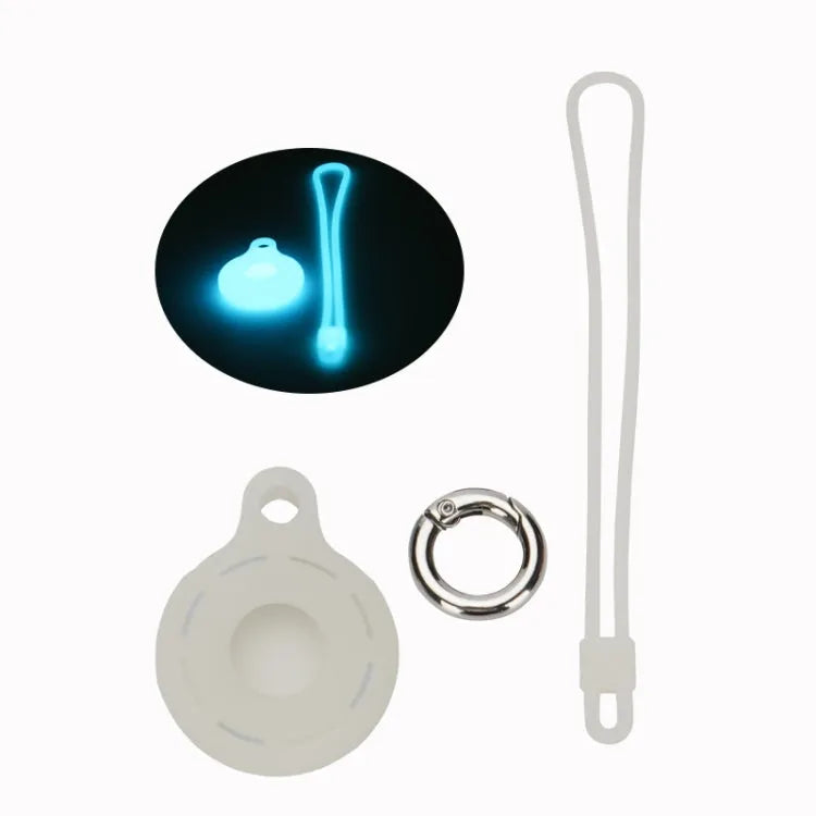 AirTag siliconen hoesje met polsband voor Apple AirTag (lichtgevend wit)