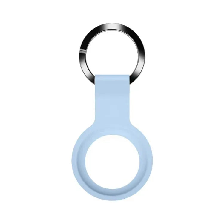 Liquid silicone beschermhoesje met sleutelhanger voor Apple AirTag (lichtblauw)