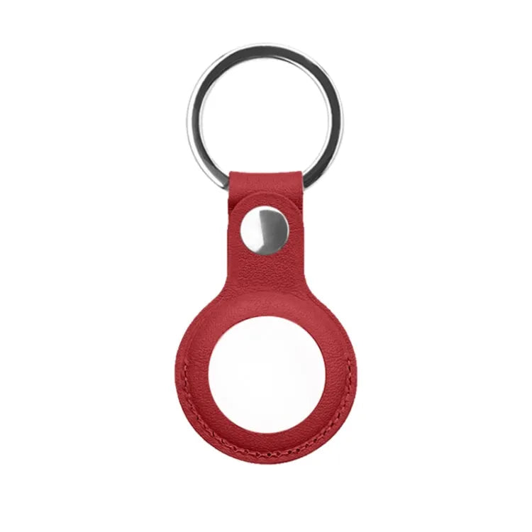 Mutal PU-leren beschermhoes met sleutelhanger voor Apple AirTag (rood)