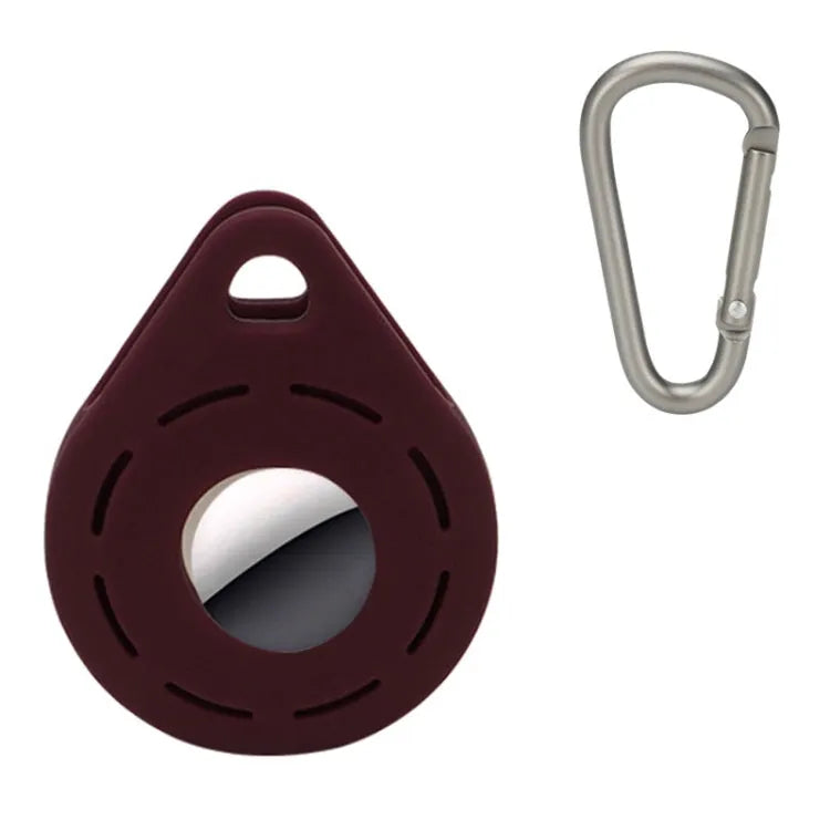 Locatietracker Anti-Lost siliconen beschermhoes voor Apple AirTag (kleur: wijnrood)