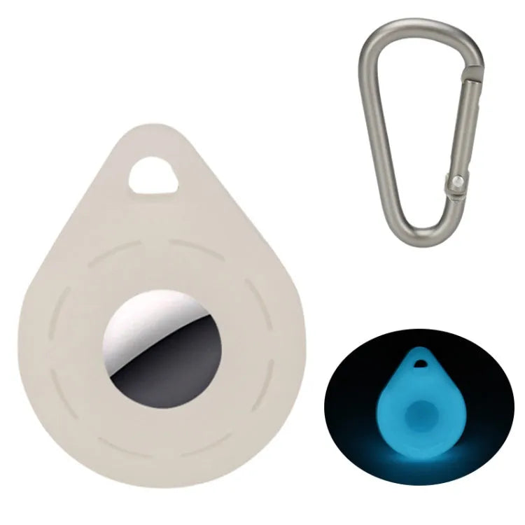 Locatietracker Anti-Lost siliconen beschermhoes voor Apple AirTag (kleur: lichtgevend wit)