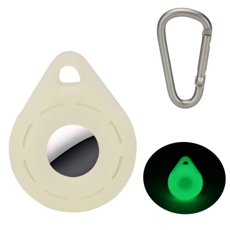 Siliconen beschermhoes met hanggesp voor Apple AirTag (lichtgevend groen)