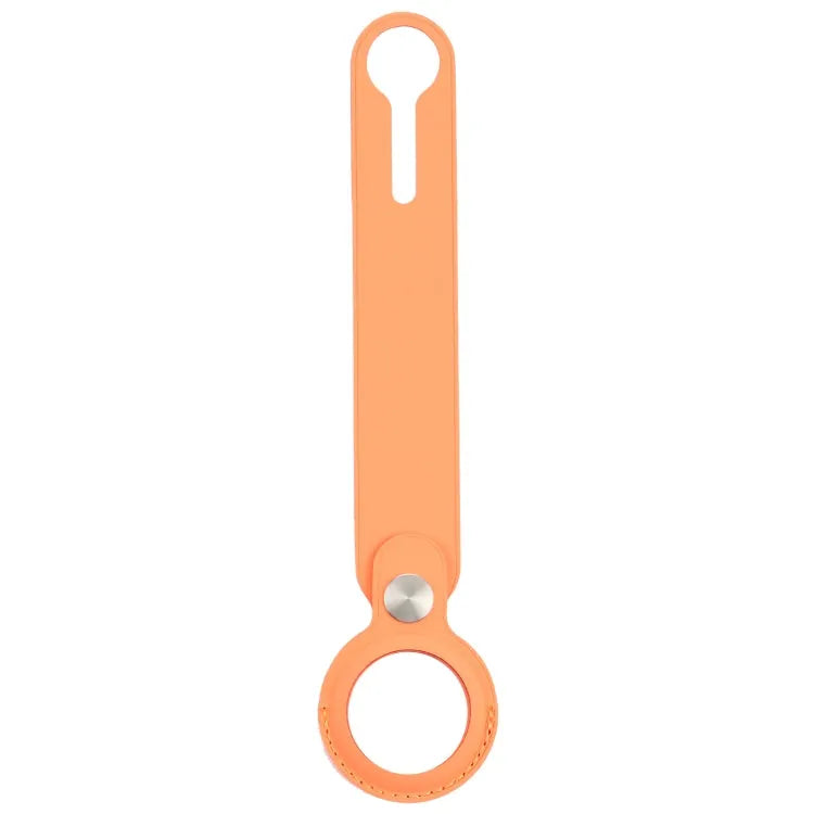 Anti-kras polyurethaan hoes met hanglus voor Apple AirTag (oranje)
