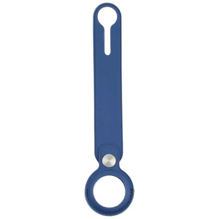 Anti-kras polyurethaan hoes met hanglus voor Apple AirTag (blauw)