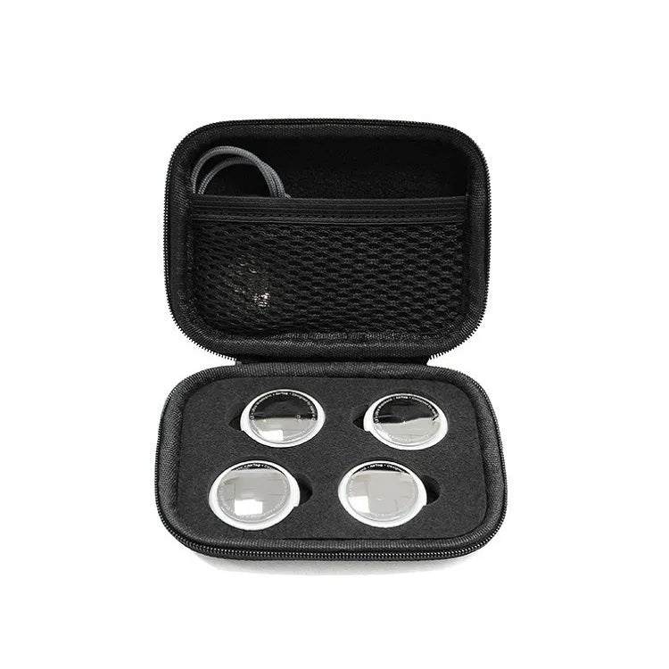 Beschermtas met karabijnhaak voor Apple AirTag, 2 stuks (zwart)