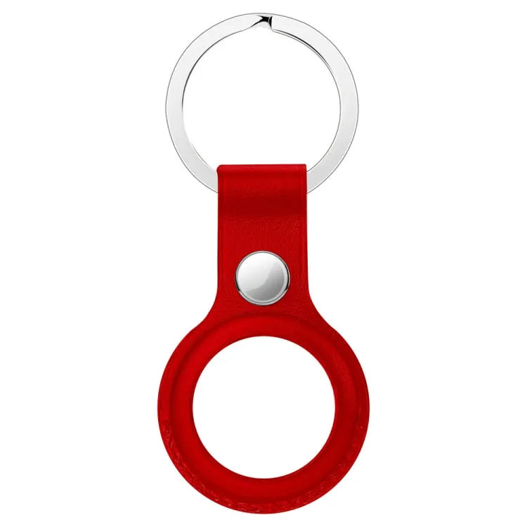 Leren beschermhoes met hanggesp voor Apple AirTag (rood)