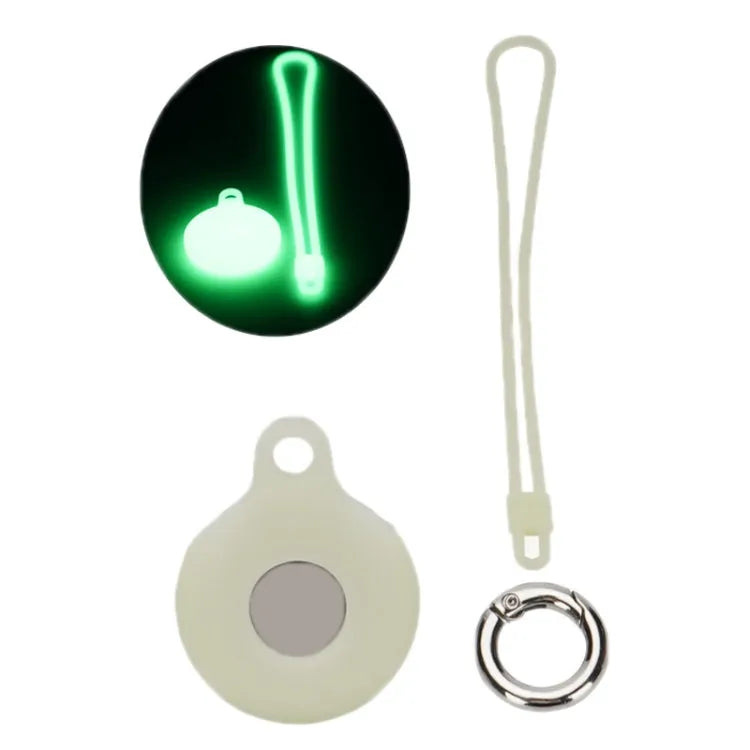 AirTag-locator siliconen hoes met handriem voor Apple AirTag (lichtgevend groen)