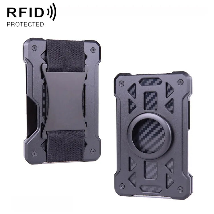 Pour porte-cartes AirTag Tracker en métal antivol RFID (modèle B noir)