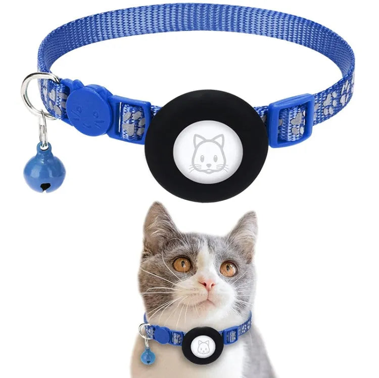Reflecterende huisdierhalsband met bel voor Apple AirTag (blauw)