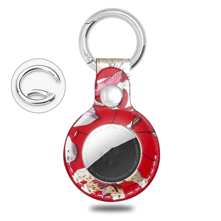 Leren beschermkap quick install voor Apple AirTag (rood)
