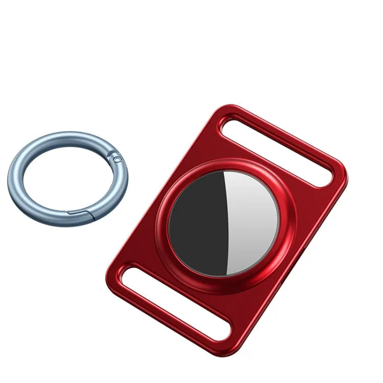 Magnetische metalen beschermhoes met afneembare sleutelring voor Apple AirTag (rood)
