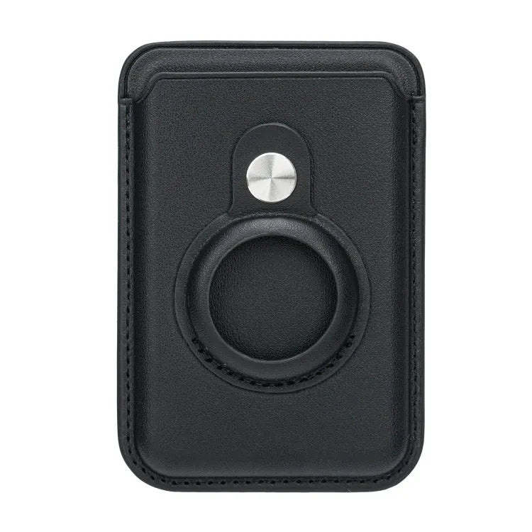 Magnetische kaartclip-beschermhoes van vezelmateriaal voor Apple AirTag (zwart)