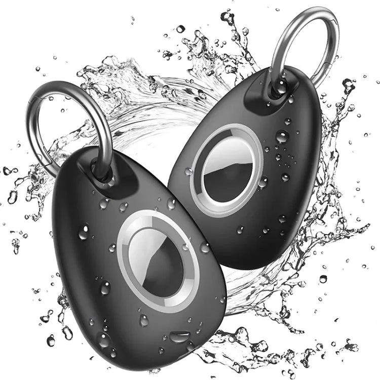 2 pièces housse de protection en TPU étanche anti-chute anti-perte pour AirTag (noir)