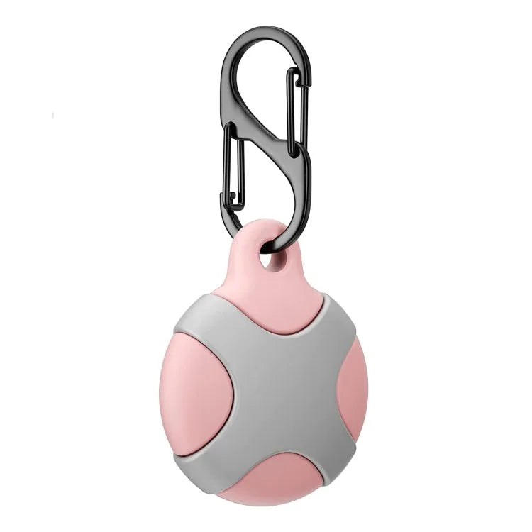 Coque antichoc robuste en silicone pour Airtag avec bande d'étanchéité étanche et anti-rayures (Rose Gris)