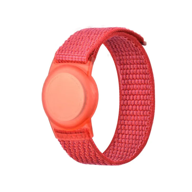 Étui de protection antichoc en nylon anti-rayures avec bracelet en TPU pour Airtag (rouge)