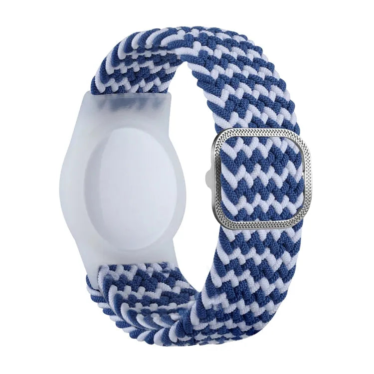 Bracelet de protection anti-rayures réglable pour AirTag (bleu blanc)