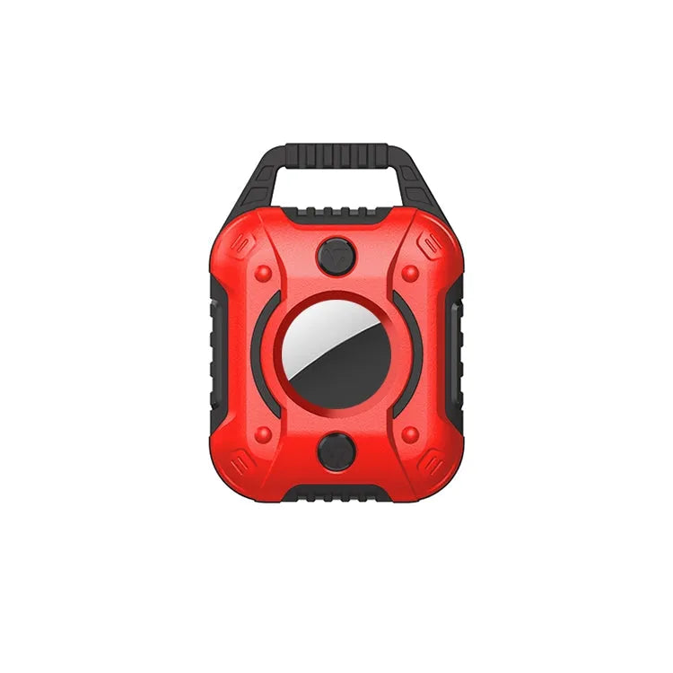 Série King Kong Coque de protection en TPU + PC pour AirTag (Noir + Rouge)