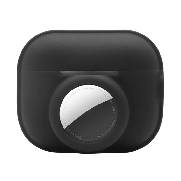 Pour AirPods Pro 2 / AirTag 2 en 1 étui de protection antichoc en silicone à couverture complète (Noir)