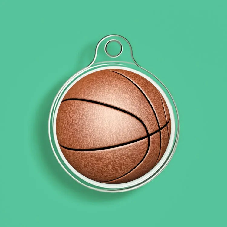 AirTag transparant TPU painted pattern beschermhoes — basketbal