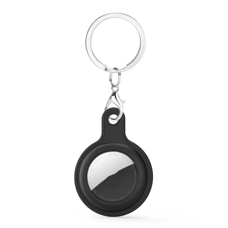 AirTag siliconen hoes met afneembare sleutelhangerring — zwart